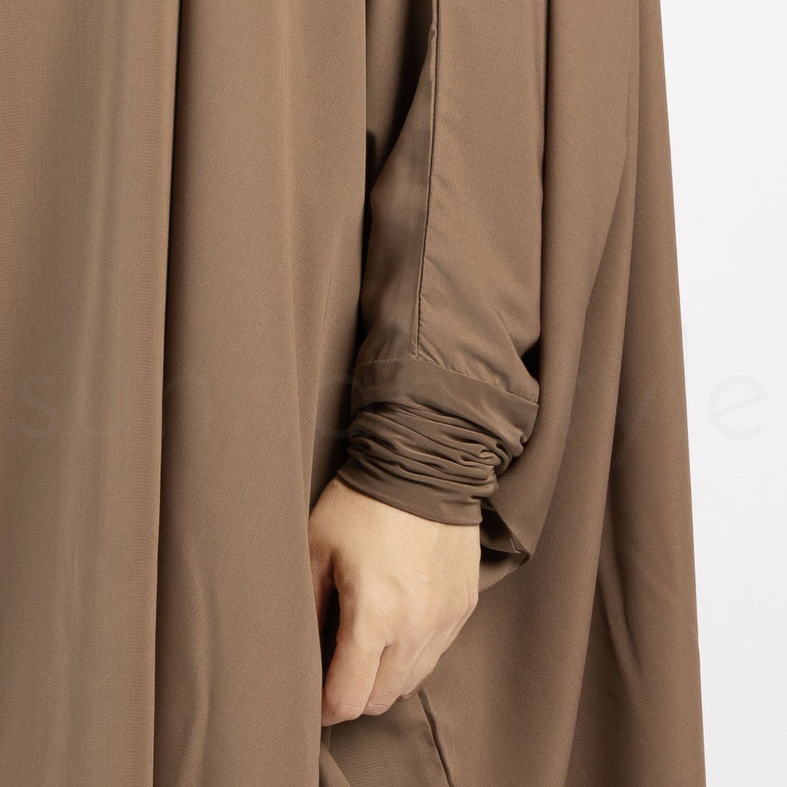 Sunnah Style Plain Jilbab Top Knee Length Tan